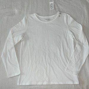 Brand new with tags.  Children’s Place. White long sleeve T-shirt. Girls Large.